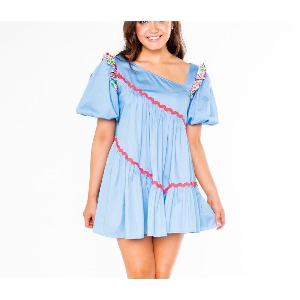 NWT Alden Adair Chandler Roller Skate Mini Ruffle Smocked Dress Women’s Medium